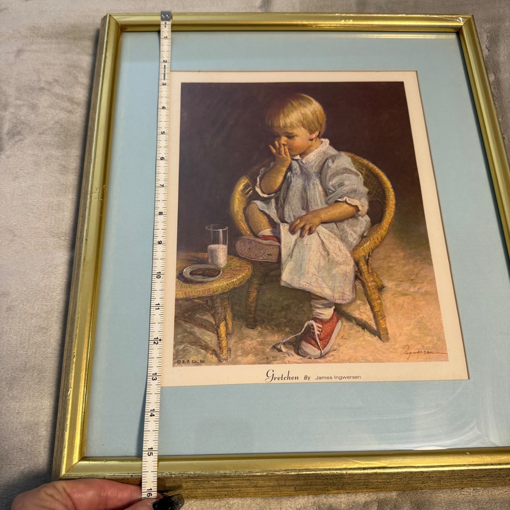 Vintage 1969 James Ingwersen Gary & Gretchen Framed‎ Set of 2 - Picture 8 of 13